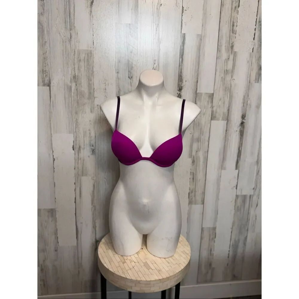 Victoria’s Secret Pink Purple Push-Up Bra Size 32C Adjustable Straps